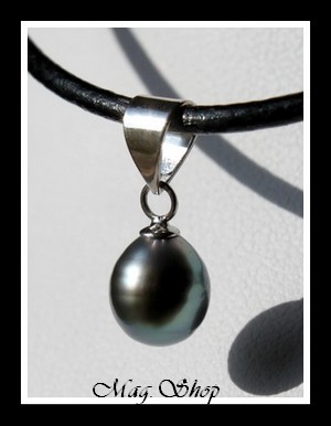 Tautira Argent Rhodié 925 Collier Perle Baroque de Tahiti MAG.SHOP TAHITI
