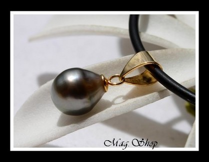 Tautira Plaqué OR Vermeil Collier Perle Baroque de Tahiti Modèle 2 MAG.SHOP