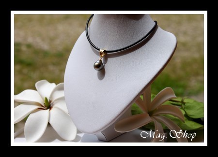 Tautira Plaqué OR Vermeil Collier Perle Baroque de Tahiti Modèle 2 MAG.SHOP