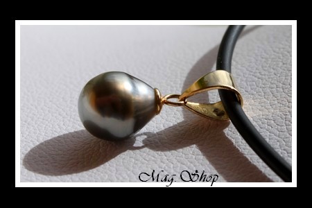 Tautira Plaqué OR Vermeil Collier Perle Baroque de Tahiti Modèle 2 MAG.SHOP