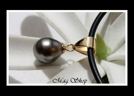 Tautira Plaqué OR Vermeil Collier Perle Baroque de Tahiti Modèle 2 MAG.SHOP