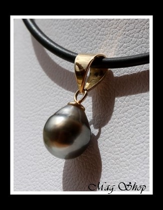 Tautira Plaqué OR Vermeil Collier Perle Baroque de Tahiti Modèle 2 MAG.SHOP