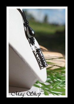 Teahio Collier Tiki Amour Agate Noire Perle de Tahiti MAG.SHOP