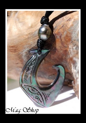 Teano Collier Hameçon Moana Nacre & Perle de Tahiti Modèle 5 MAG.SHOP
