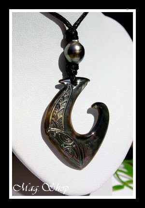 Teano Collier Hameçon Moana Nacre & Perle de Tahiti Modèle 5 MAG.SHOP