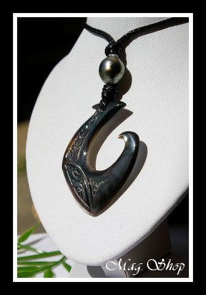 Teano Collier Hameçon Moana Nacre & Perle de Tahiti Modèle 5 MAG.SHOP