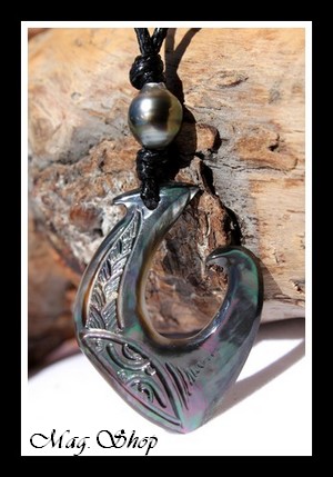 Teano Collier Hameçon Moana Nacre & Perle de Tahiti Modèle 5 MAG.SHOP