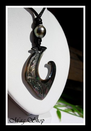 Teano Collier Hameçon Moana Nacre & Perle de Tahiti Modèle 5 MAG.SHOP