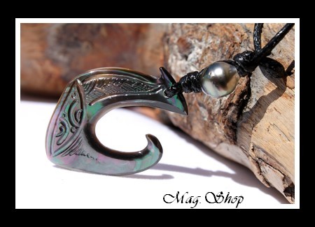Teano Collier Hameçon Moana Nacre & Perle de Tahiti Modèle 5 MAG.SHOP