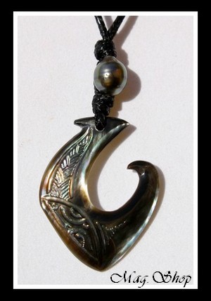 Teano Collier Hameçon Moana Nacre & Perle de Tahiti Modèle 5 MAG.SHOP