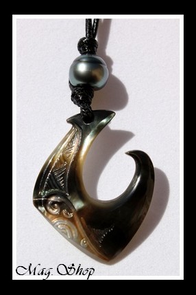 Teano Collier Hameçon Nacre & Perle de Tahiti Modèle 3 MAG.SHOP