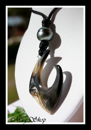 Teano Collier Hameçon Nacre & Perle de Tahiti Modèle 3 MAG.SHOP