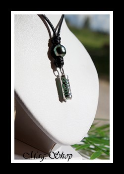 Tehea Collier Tiki Force Adventurine Perle de Tahiti MAG.SHOP