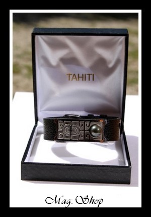Tehurui Bracelet Acier Perle de Tahiti Modèle 2 MAG.SHOP