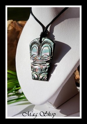 Temanava Collier TIKI Marquisien Nacre de Tahiti Modèle 7 MAG.SHOP