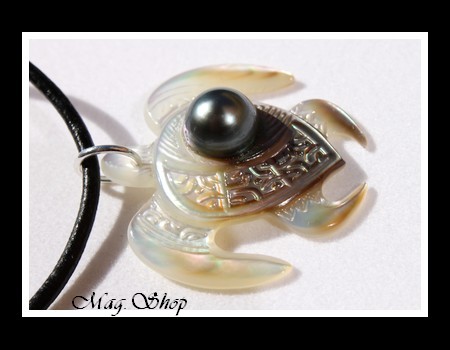 Temehani Collier Tortue Marquisienne Nacre & Perle de Tahiti Modèle 4 MAG.SHOP