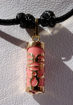 Tendresse Collier Tiki Marquisien Quartz Rose - OR 750-1000 P15R MAG.SHOP TAHITI