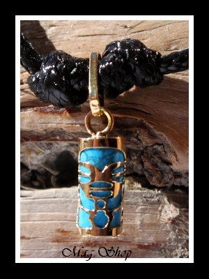 Tendresse Collier Tiki Marquisien Turquoise - OR 750 MAG.SHOP