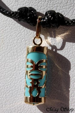 Tendresse Collier Tiki Tahitien Turquoise - OR 750-1000 P15T MAG.SHOP