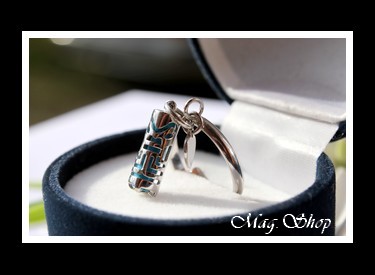 Tetiarahi Bague Tiki Force Argent Rhodié 925 Turquoise MAG.SHOP