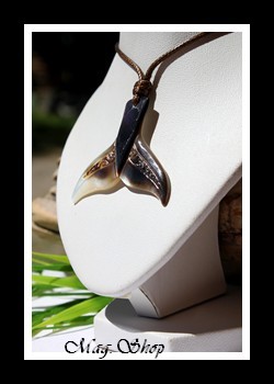 Tetuanui Collier Queue de Baleine Marquisienne Nacre de Tahiti Modèle 14 MAG.SHOP
