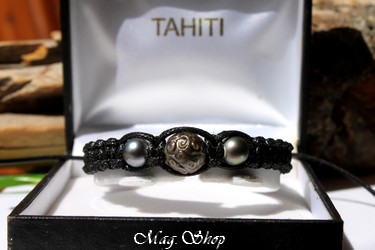 Tetupaia Bracelet  3 Perles de Tahiti MAG.SHOP