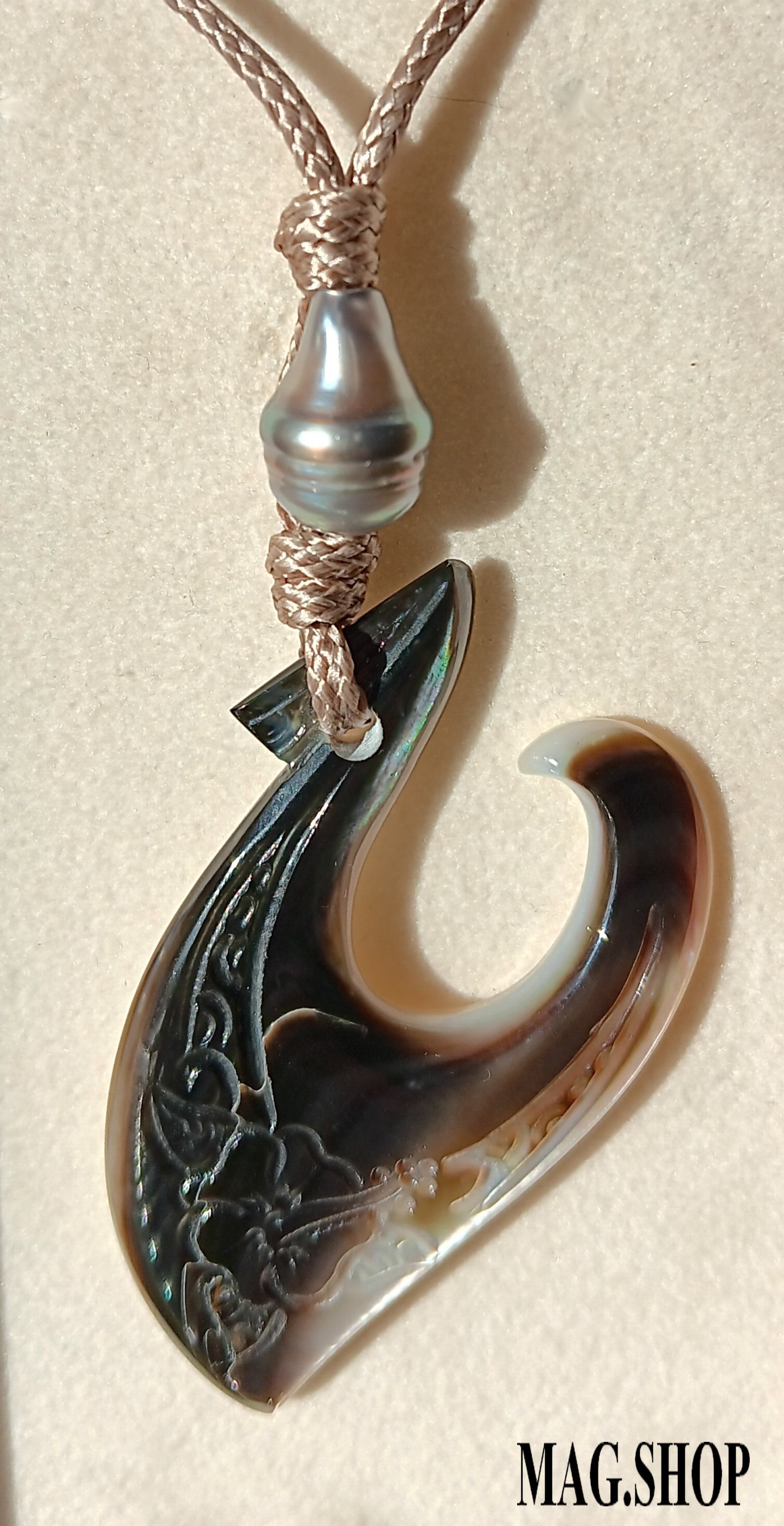 Teva Hibiscus Hameçon Collier Nacre & Perle de Tahiti Modèle 1 MAG.SHOP (2)
