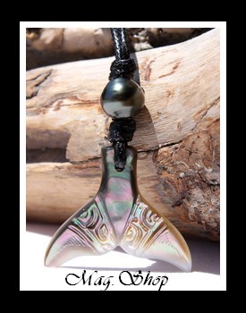Tevairoa Collier Queue de Baleine Nacre & Perle de Tahiti Modèle 10 MAG.SHOP