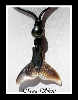 Tevairoa Collier Queue de Baleine Nacre & Perle de Tahiti Modèle 10 MAG.SHOP