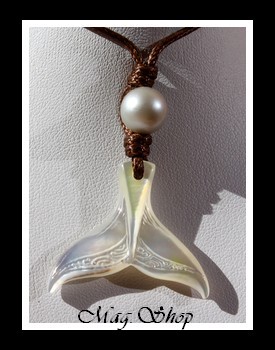 Tevairoa Collier Queue de Baleine Nacre & Perle de Tahiti Modèle 12 MAG.SHOP