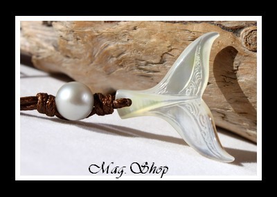 Tevairoa Collier Queue de Baleine Nacre & Perle de Tahiti Modèle 12 MAG.SHOP