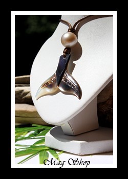 Tevairoa Collier Queue de Baleine Nacre & Perle de Tahiti Modèle 15 MAG.SHOP