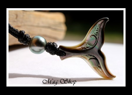 Tevairoa Collier Queue de Baleine Nacre & Perle de Tahiti Modèle 6 MAG.SHOP