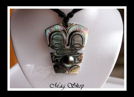 TIKI Collier Temanava Nacre H4cm & Perle Ronde MAG.SHOP