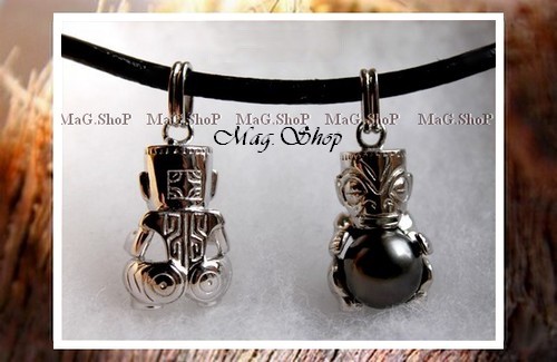 TIKI Tatoué Apprêt Pendentif Argent Rhodié 925 MAG.SHOP