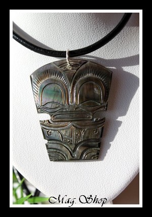 TIKI Temanava Marquisien Collier Nacre de Tahiti Modèle 6 MAG.SHOP