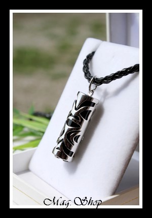 Tiki Agate Noire Véritable H4cm Collier Modèle 1 MAG.SHOP TAHITI