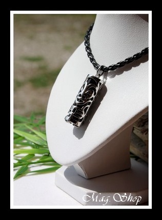 Tiki Agate Noire Véritable H4cm Collier Modèle 2 MAG.SHOP TAHITI