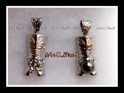 Tiki Faaone Apprêt Pendentif Argent Rhodié 925 MAG.SHOP