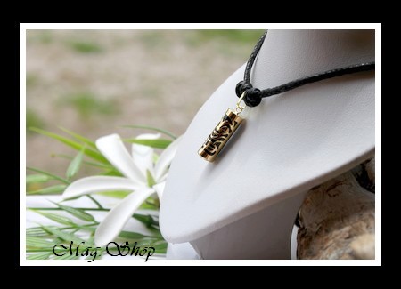 Tiki Marquisien Moyen Collier Agate Noire Véritable - OR 750 Modèle 1 MAG.SHOP