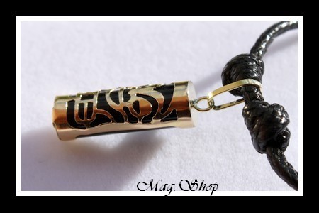 Tiki Marquisien PM Collier Agate Noire Véritable - OR 750 Modèle 1 MAG.SHOP TAHITI