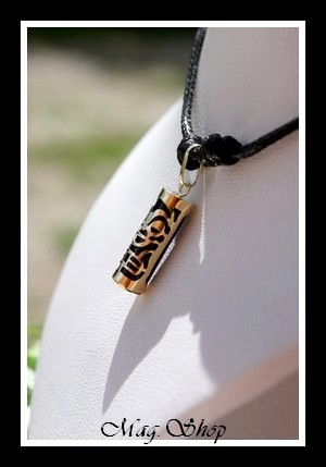 Tiki Marquisien PM Collier Agate Noire Véritable - OR 750 Modèle 1 MAG.SHOP TAHITI