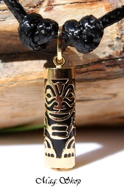 Tiki Passion Collier OR 750 Agate Noire P21N MAG.SHOP