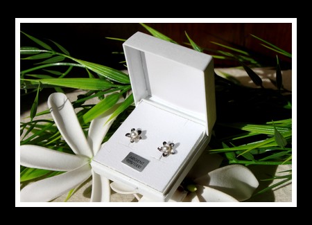 Tipaniers Boucles DOreilles Argent Rhodié 925 - 2 Perles Keishis Blancs de Tahiti MAG.SHOP