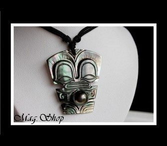 Tirikava Collier Tiki Nacre et Perle de Tahiti Modèle 9 MAG.SHOP