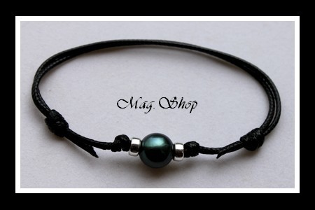 Toopua Bracelet Surfeur Bora-Bora Perle Ronde de Tahiti Modèle 4 MAG.SHOP