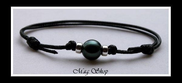 Toopua Bracelet Surfeur Bora-Bora Perle Ronde de Tahiti Modèle 4 MAG.SHOP