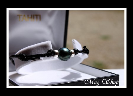 Toopua Bracelet Surfeur Bora-Bora Perle Ronde de Tahiti Modèle 4 MAG.SHOP