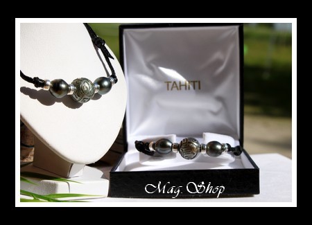 Toopua Parure Surfeur  6 Perles de Tahiti MAG.SHOP