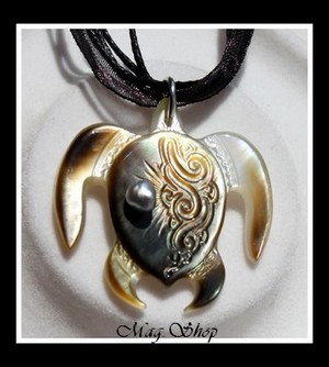 Tortue Archipels Mehetia Vagues Collier Nacre & Perle Keishi de Tahiti Modèle 4 MAG.SHOP